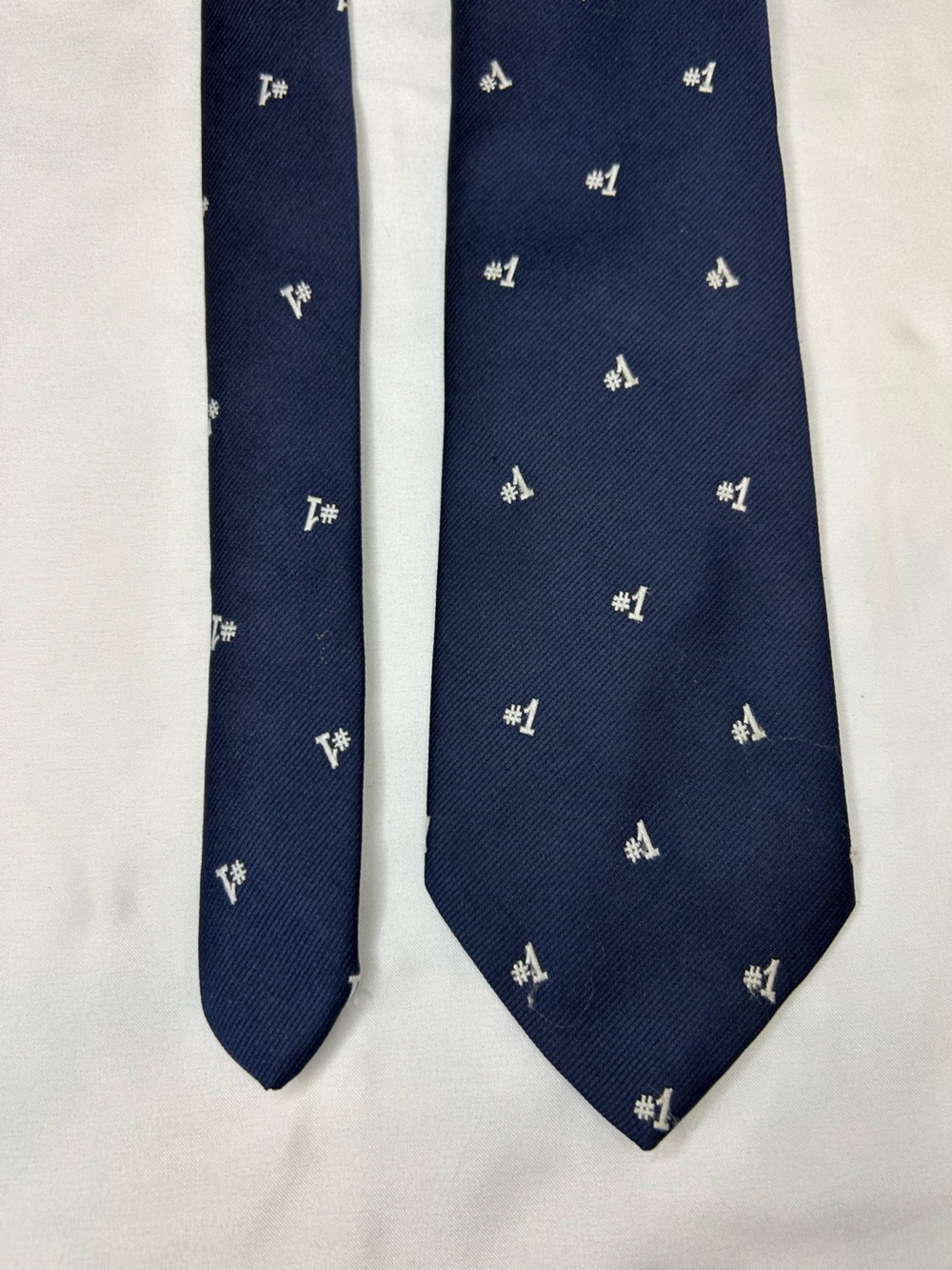 Classic Navy Men's Tie. #1 pattern embroidered. 55 inches